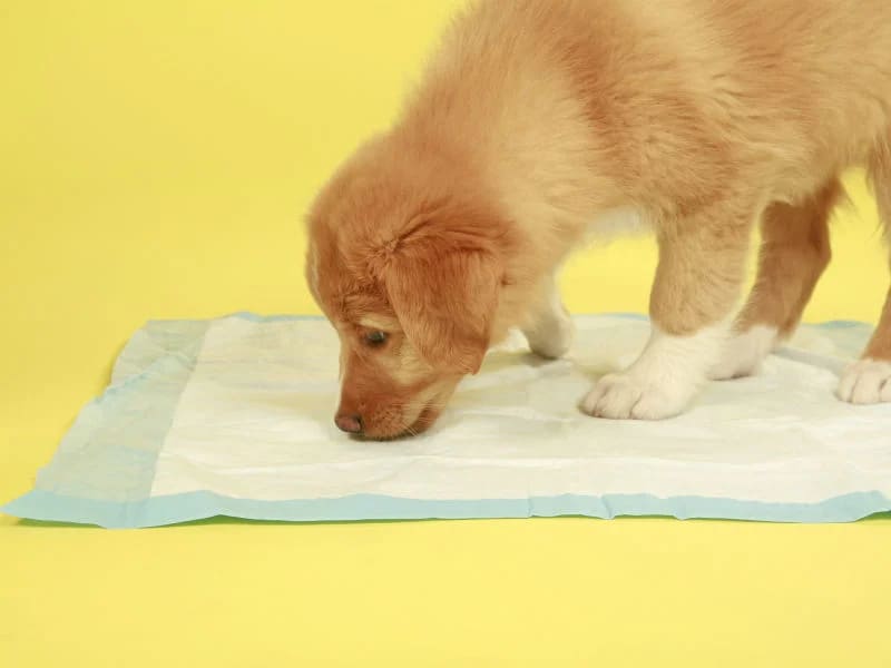 a puppy on a pad