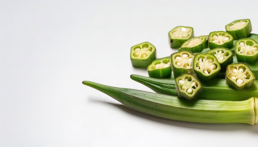 A view of cut okra